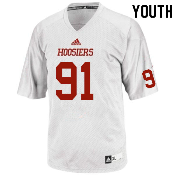 Youth #91 Jeramy Passmore Indiana Hoosiers College Football Jerseys Sale-White